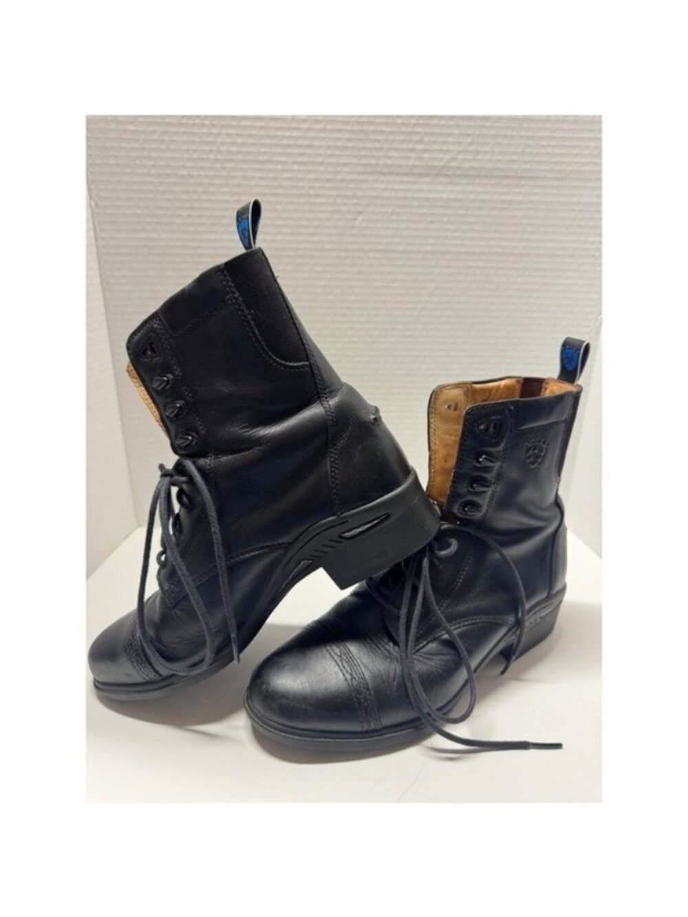 Ariat Cobalt Black Leather Lace Up Paddock Boots Style 56301 Mens 8.5 B